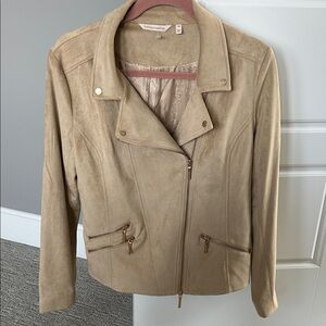 SOFT Surroundings Faux Suede Moto Jacket